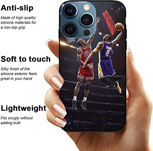 דפוס ספורט המיועד למארז ה- iPhone 14 Pro Max, שחקן הכדורסל MJ Kobe תואם לאייפון 14 Pro Max Case 6.7 אינץ ', סיליקון