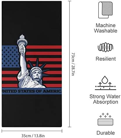 פסל החירות ארהב דגל מיקרופייבר מגבות יד סופגות מגבות סופגות מהירות יבש