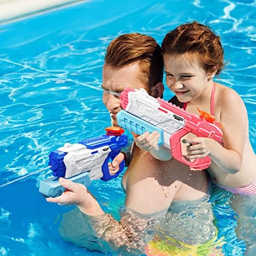 מים אקדח לילדים מבוגרים-4 מארז שתיין להשפריץ רובים עם קיבולת גבוהה ארוך ירי טווח - סופר מים בלאסטר בריכת צעצועי לקיץ