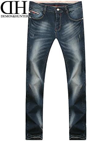 Demon & Hunter 817 סדרה ג'ינס רזה מתאימים לגברים מתיחים 5 כיס קלאסי