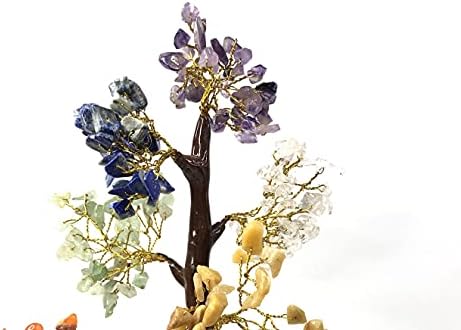 Vibesle Seven Chakra Bonsai Gemstone Tree עם שבע צ'אקרה Gemstone Gemstone Pocket Pocket Firlinine for Reiki
