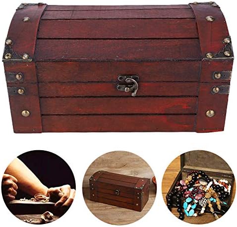 קופסת אחסון מעץ וינטג 'של אגטיג, רטרו בעבודת יד מעודנת תכשיטים מארז לציד אוצרות, אחסון מזכרת