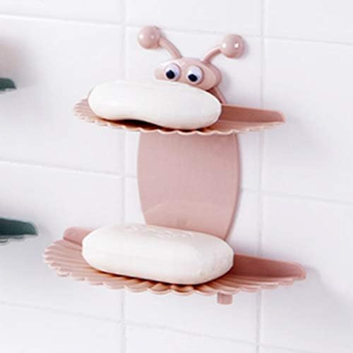 קבילוק סבון כלים 1 מחשב עצמי דבק סבון צלחת מחזיק קריקטורה קיר רכוב אמבטיה מקלחת מתלה פעמיים סיפון אחסון מדף