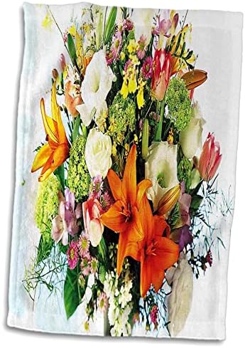 3 דרוז פלורן פרחוני מופשט - סידור פרחים יפהפה - מגבות