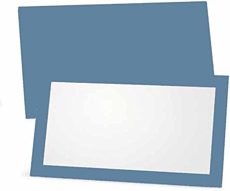 כחול מקום כרטיסים-שטוח או אוהל-10 או 50 חבילה - לבן ריק קדמי עם מוצק צבע גבול-מיקום שולחן שם ישיבה מכתבים ספקי צד-אירוע