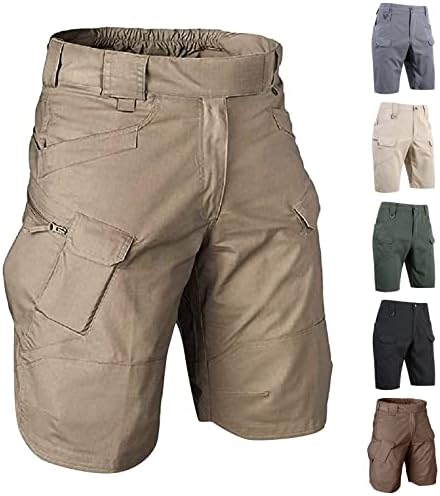 מכנסי מטען של פיררו לגברים מהירה מהירה מכנסי טיול חיצוניים קצרים בקיץ צבע מוצק מכנסיים קצרים טקטיים מזדמנים עם ריבוי כיסים