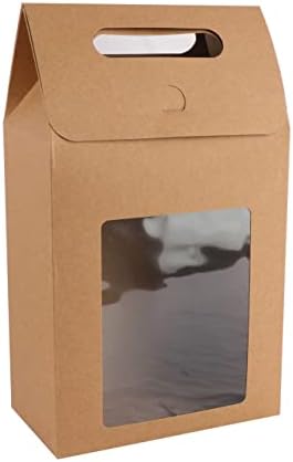 הביתאנדה חבילה של 12 מתנת שקיות המפלגה לטובת קראפט נייר תיק עם חלון עבור יום הולדת חתונה תינוק מקלחת