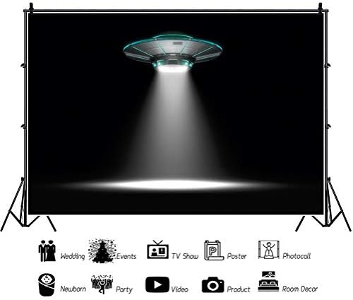 Dorcev 8x6ft UFO תפאורה חללית מעופפת חייזרת נושא נער ילד צילום צילום רקע ufo פלישה אדמה מדע בדיוני הרפתקאות