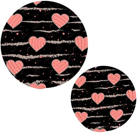 Alaza Valentine S Day Pink Hearts Potholders Trivets Set כותנה מחזיקי סיר חמים קובעים רכבות בית חווה, רפידות חמות, מחצלות