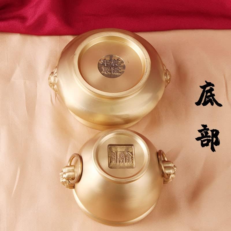 zhangruixuan-shop 狮耳炉 纯 铜仿 古 供佛 家用 香炉 室内 办公室 摆件 招财 缸 狮 首 铜 缸 缸 缸 缸 缸 缸