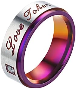 טבעות מערביות לנשים צבעוניות סגולות ואוהבות טבעת זוג סגול טבעת טבעות טיטניום אמריקאיות