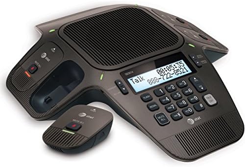 AT&T SB3014 DECT 6.0 טלפון ועידה עם ארבעה מיקרופונים אלחוטיים, שחור