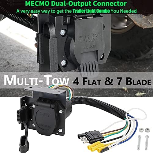 Mecmo Multi-Tows 4 כיבוי עד 7 דרך ו -4 מתאם קרוואן שטוח עם רתמת חיווט בהתאמה אישית של 4 פינים לרתום חיווט עבור
