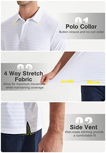 חולצות פולו גולף ליבין לגברים שרוול קצר מהיר מהיר יבש חולצות ביצועים חולצות קיץ מזדמן אתלטי
