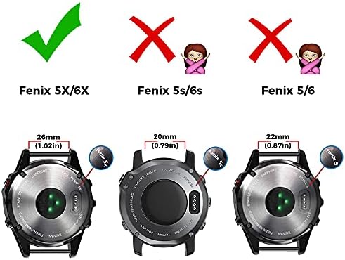 Notocity תואם ל- Fenix ​​6x Pro Band 26 ממ להקות צפייה עבור fenix 6x/fenix 7x/fenix 5x/fenix 5x plus/fenix 3/hr/tactix/ort