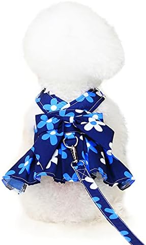 שמלת רתמת כלבים דליפה עם רצועת פרח חיות מחמד חצאית קיץ חצאית קשת תחפושת כלב לחתול גור