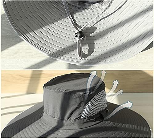 בגדי גוף גברים רחב שולי שמש כובעי עד50 + עמיד למים לנשימה דלי כובע לדיג, טיולים, קמפינג