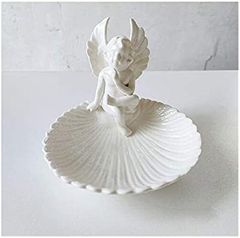 ניאנקסין קרמיקה פירות צלחת כלי שולחן 3 ד מלאך כנפי מעטפת צורת ממתקי צלחת קינוח צלחת יצירתי בית קישוטי גן דקור פסלי