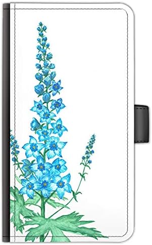 תולעת שעירה פרחים כחולים עור הפליפ ארון טלפון מארז, צבע טלפון צבעי צבעי מים לאפלא iPhone 11 Pro Max