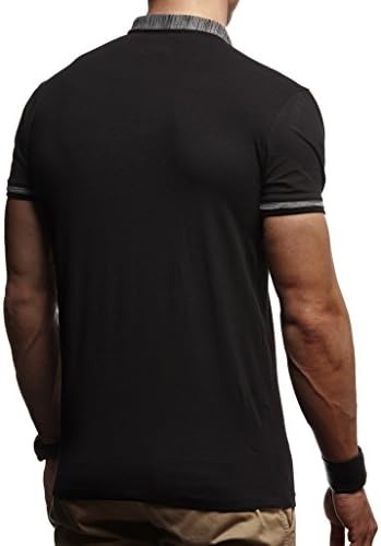 חולצת טריקו בסיסית מודרנית של ליף נלסון עם כפתורים ShortSleeve Stequishirt ז'קט סוודר פולו סלים FIT LN1280