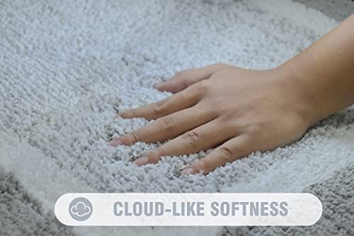 שטיח שטיח אמבטיה אפור יוקרתי סויאובו, שטיחי אמבטיה מיקרופייבר בגודל 16 על 24 אינץ', שטיחי אמבטיה החלקה לאמבטיה, שטיחי אמבטיה