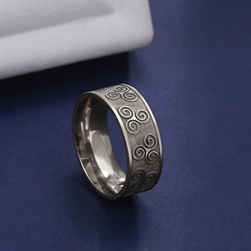בציר ויקינג סלטיק טריסקלה טבעת נירוסטה לשלושה ספירלת אירי טריניטי קשר תכשיטי עבור גברים נשים