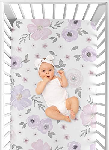 מתוק ג ' וג ' ו עיצובים לבנדר סגול בוהו פרחוני ילדה תינוק מצויד עריסה גיליון סט משתלת רך תינוקות יילוד סטנדרטי מזרן פעוט