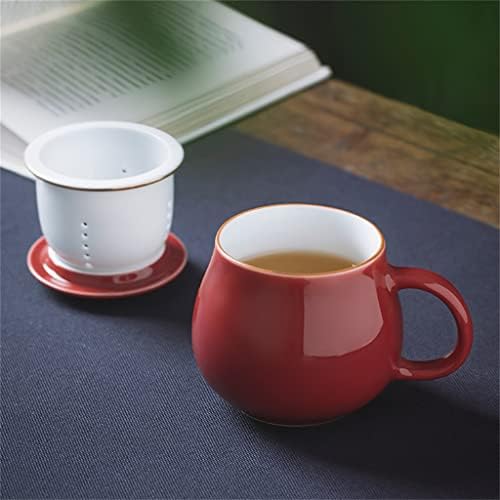 Zhuhw מסנן קרמיקה כוס תה משרד עם מכסה צבע זיגוג הביתה כוס מים אישי כוס מים כוס מתנה