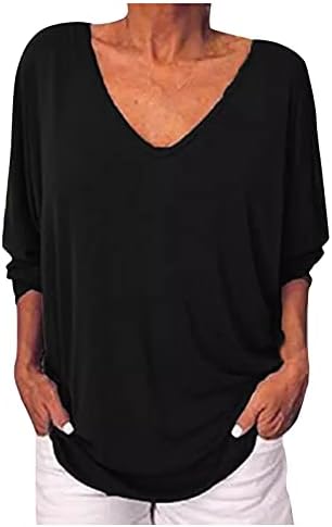 חולצות קלות משקל לנשים שרוול ארוך טרנדי מקרית חולצות צוואר רופף שיפוע קלאסי קיץ