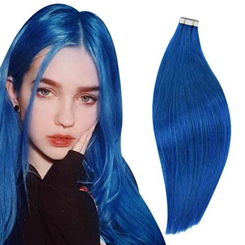 הרבה: כחול קלטת בתוספות שיער שיער טבעי 20 אינץ 25 גרם/10 יחידות ובלונדינית קלטת שיער טבעי רמי 20 אינץ 50 גרם/20 יחידות