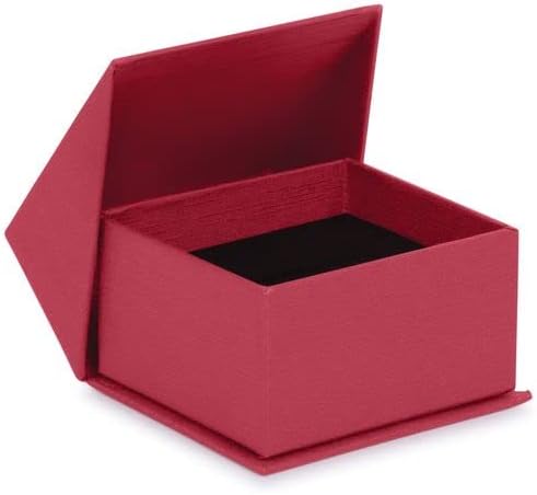 Allurepack שרשרת/עגילים/קופסת טבעת, - צבע שחור - קופסת מתנה לנייר מוברש מוברש משי עם סגירה עילית מודרנית זוויתית,