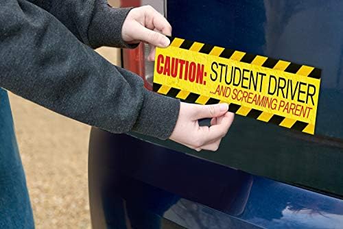 זהירות של מגנטים גמישים: נהג הסטודנטים/מגנט ההורה הצורח - מדבקות פגוש לנהג חדש - שלט רכב