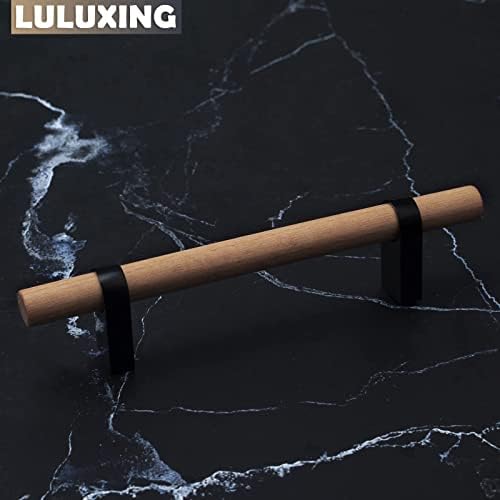 Luluxing 6 יח 'ידיות ארונות עץ ומושך בידיות מרחק חור כפול בגודל 4.4 אינץ