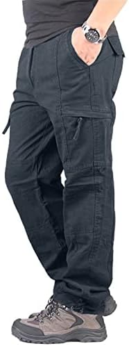 מגברים אופנה מזדמנים רב -כיס רוכסן אבזם מכנסי מטען זכר מכנסיים חיצוניים מכנסיים מכנסי עבודה קלים למכנסי עבודה לגברים
