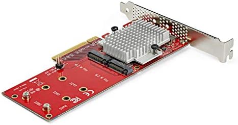 Startech.com כפול M.2 PCIE SSD מתאם כרטיס - X8 / X16 כפול NVME או AHCI M.2 SSD ל- PCI Express 3.0 - M.2 NGFF