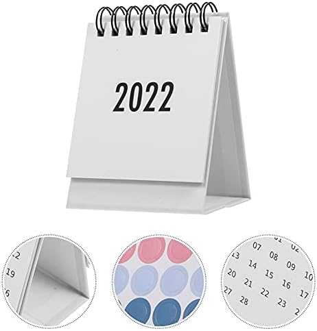 קיסנגל קישוט לבן 1 pc קטן 2022 לוח השנה 2022 לוח שולחן העבודה שולחן העבודה.