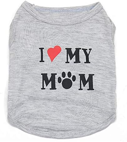אפוד כלב מחמד חולצת כלב חולצה אפוד חתול אפוד סווגר שרוולים נושם בגדי חיות מחמד דקים קלים אני אוהבת את אמא שלי