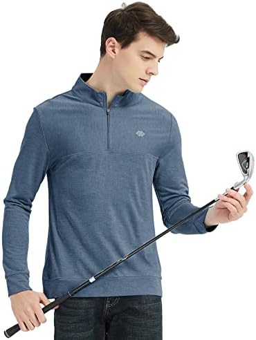 ג ' ינשי גברים גולף פולו חולצה גולף בסוודרים ארוך שרוול 1/4 מיקוד בסוודרים ספורט פולו חולצה לגברים