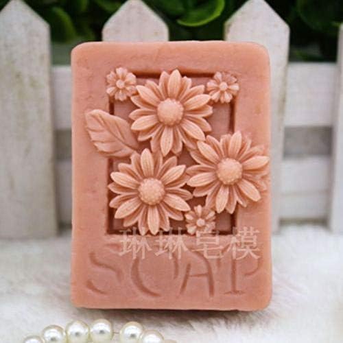 מלבן פרח לבן סיליקון סבון סבון סבון הכנת תבניות