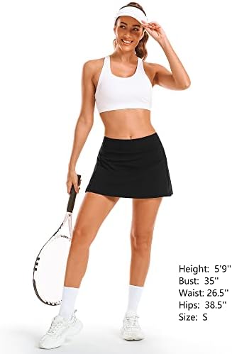 סטל נשים של טניס גולף חצאיות גבוהה מותן עם כיסים פנימי מכנסיים קצרים עבור אתלטי ספורט ריצה חמוצית