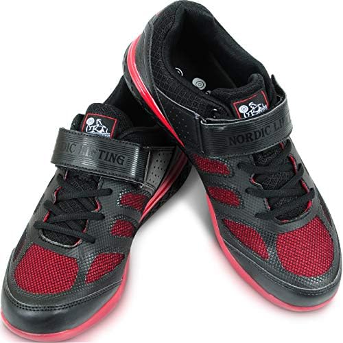 חבורת משקולת משקולת אולימפית עם צורב מג'ולניר עם נעליים וונג'ה גודל 8.5 - אדום שחור