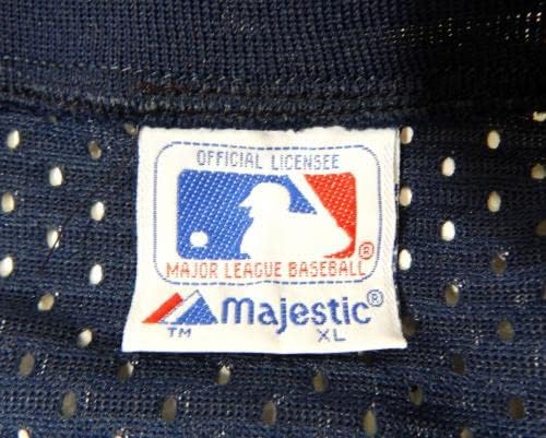 1983-90 מלאכים בקליפורניה משחק ריק הונפק תרגול חבטות כחול ג'רזי XL 880 - משחק משומש גופיות MLB