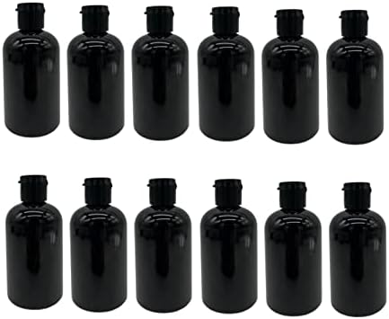 חוות טבעיות 4 גרם שחור BOSTON BPA בקבוקים בחינם - 12 אריזות מכולות ניתנות למילוי ריק - שמנים אתרים מוצרי ניקוי - ארומתרפיה