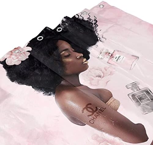 וילון מקלחת אפריקני אמריקני אופנה ורוד מוטיבציה מוטיבציה שחורה מלכה מלכה וילון מקלחת וילון נשים שחורות מקסימות