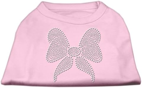 מוצרי חיות מחמד של מיראז 'ריינסטון חולצת קשת בהיר ורוד - קטן - 10