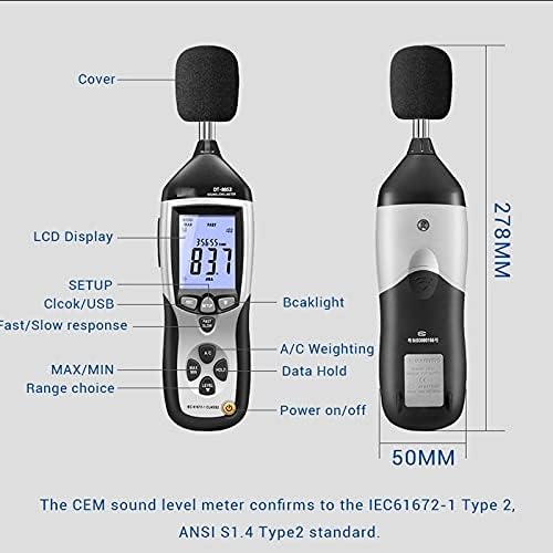 טווח SJYDQ 30-130 DB רמת קול רמת מד רעש בדיקת עוצמת נפח עם מקליט הקול של ממשק ה- USB