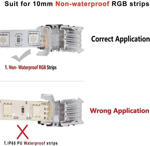 5 יחידות 6pin 12 ממ 12 ממ RGBWW רצועת LED רצועה לרצועה למסוף השימוש בחיבור עבור RGB+CCT LED SRIP שאינו אטום למים