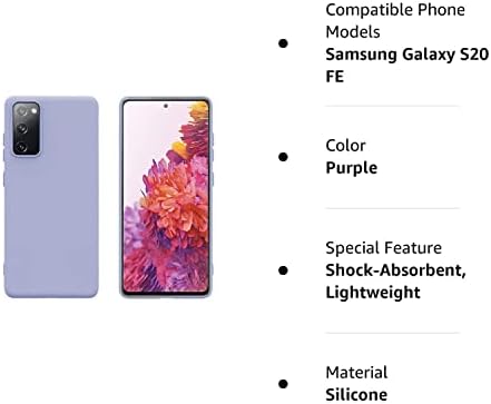 Samsung Galaxy S20 Fe 5g Case, מקרה סיליקון נוזלי עם רירית מיקרופייבר רזה רך ג'ל אטום גומי מכסה עבור סמסונג גלקסי