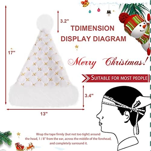 חג המולד כובע, סנטה כובע, מעובה רך קטיפה בד, חג המולד מתנות לנשים וגברים, חג המולד כובע מתאים ערב חג המולד
