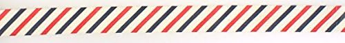 Trimweaver TW-58-Fabric-Tape-red-Blue-Stripe-2yd Stripes קלטת בד, 5/8 , אדום וכחול